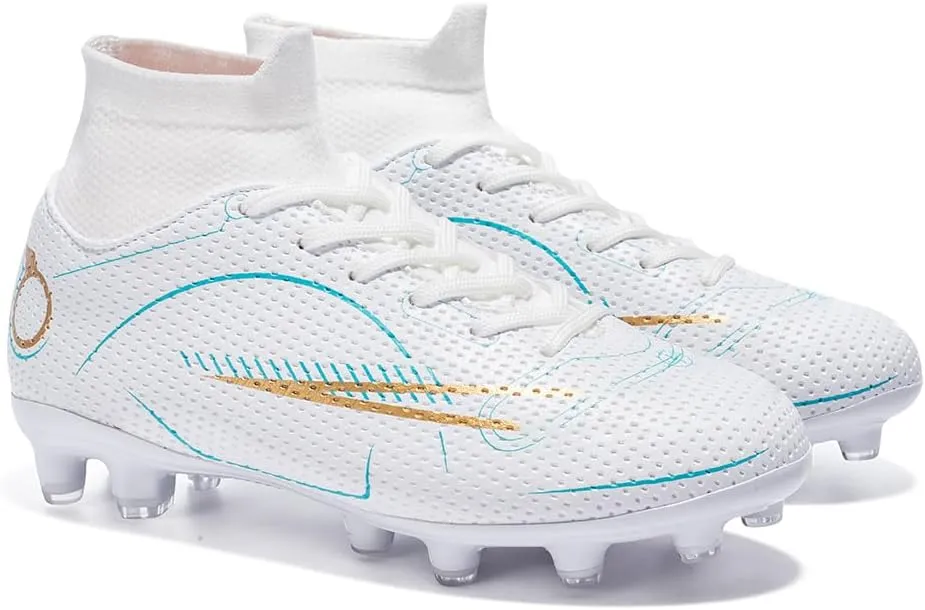 breooes Boys Soccer Cleats Kids Footaball Cleats Outdoor Trainning Soccer Shoes Athletic Girls Football Shoes