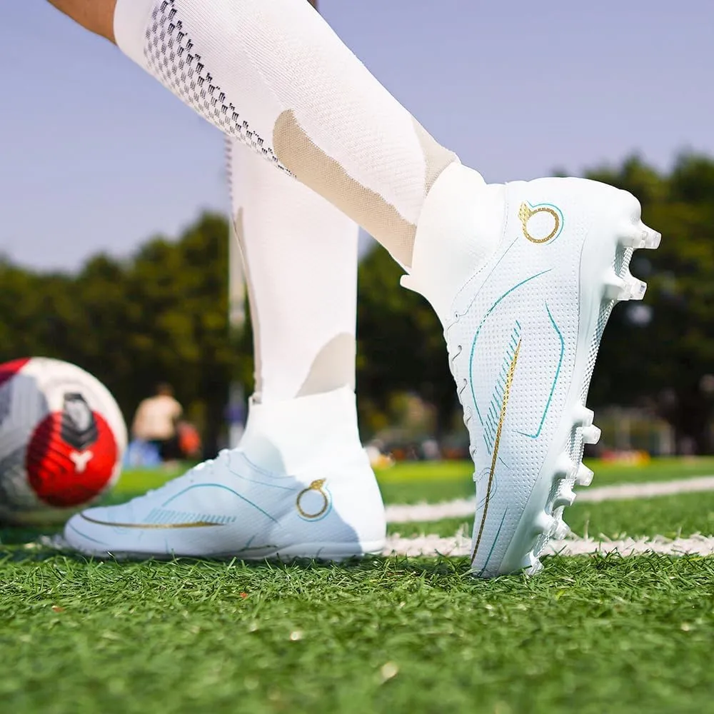 breooes Boys Soccer Cleats Kids Footaball Cleats Outdoor Trainning Soccer Shoes Athletic Girls Football Shoes