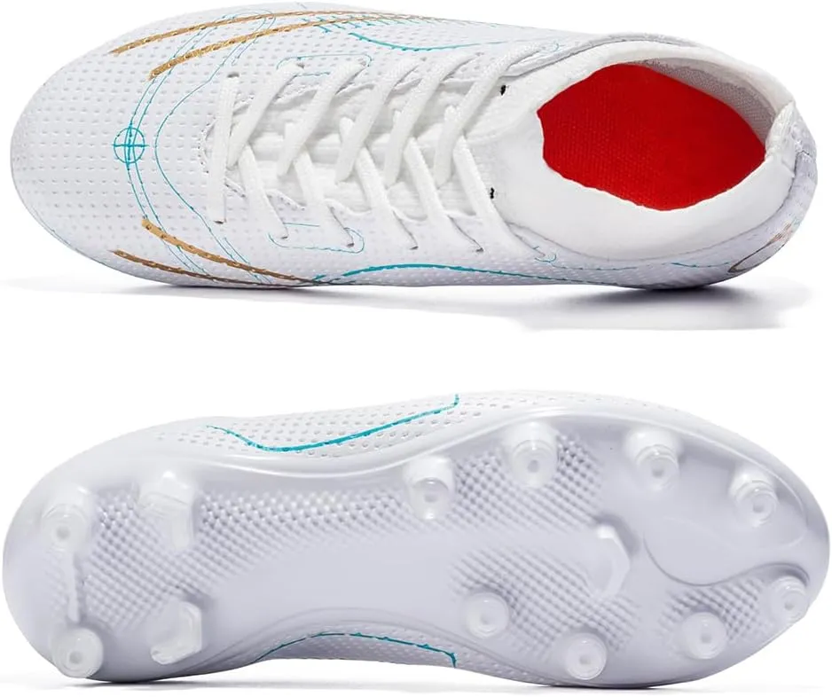 breooes Boys Soccer Cleats Kids Footaball Cleats Outdoor Trainning Soccer Shoes Athletic Girls Football Shoes