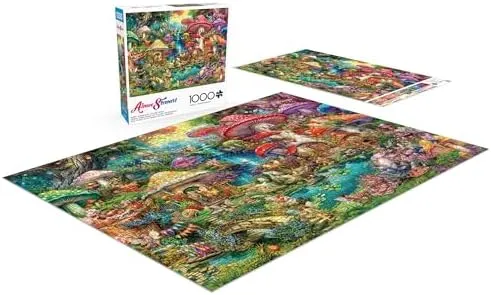 Buffalo Games - Aimee Stewart - Merry Mushroom Village Picnic - 1000 Piece Jigsaw Puzzle for Adults -Challenging Puzzle Perfect for Game Nights - Finished Size is 26.75 x 19.75