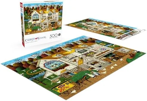 Buffalo Games - Charles Wysocki - The Farm - 500 Piece Jigsaw Puzzle for Adults -Challenging Puzzle Perfect for Game Nights - Finished Size is 21.25 x 15.00