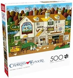 Buffalo Games - Charles Wysocki - The Farm - 500 Piece Jigsaw Puzzle for Adults -Challenging Puzzle Perfect for Game Nights - Finished Size is 21.25 x 15.00