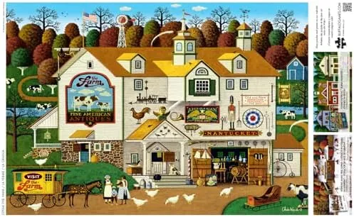 Buffalo Games - Charles Wysocki - The Farm - 500 Piece Jigsaw Puzzle for Adults -Challenging Puzzle Perfect for Game Nights - Finished Size is 21.25 x 15.00