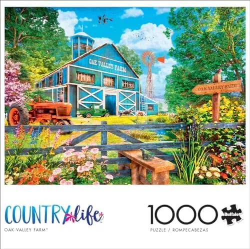 Buffalo Games - Dominic Davison - Oak Valley Farm - 1000 Piece Jigsaw Puzzle for Adults -Challenging Puzzle Perfect for Game Nights - Finished Size is 26.75 x 19.75
