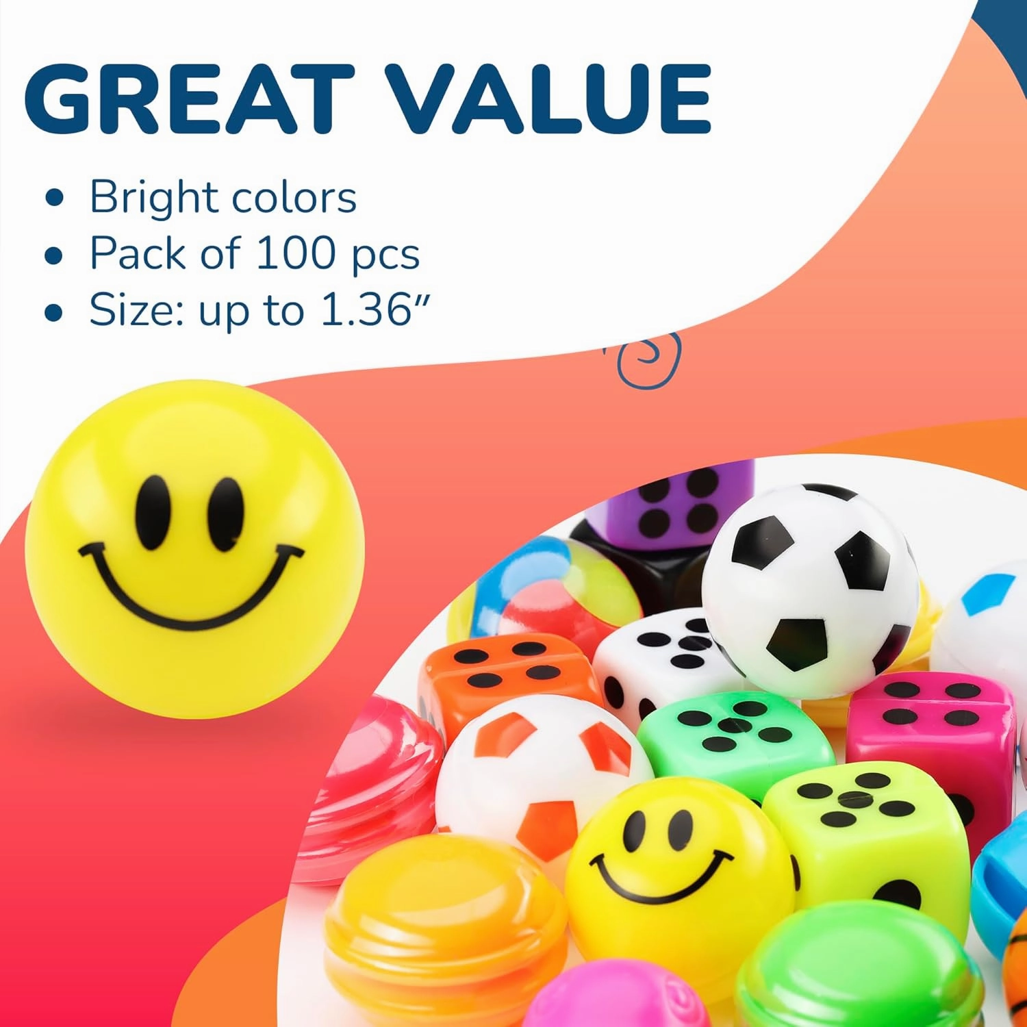 Bulk Toys - 100 Pcs Mini Toys - 1.36 Inch Party Favors for Kids - Bulk Prizes for Kids - Birthday Favors Tiny Kid Gifts - Pinata Stuffers Goody Bag Stuffers Easter Egg Fillers - Vending Machine Toys