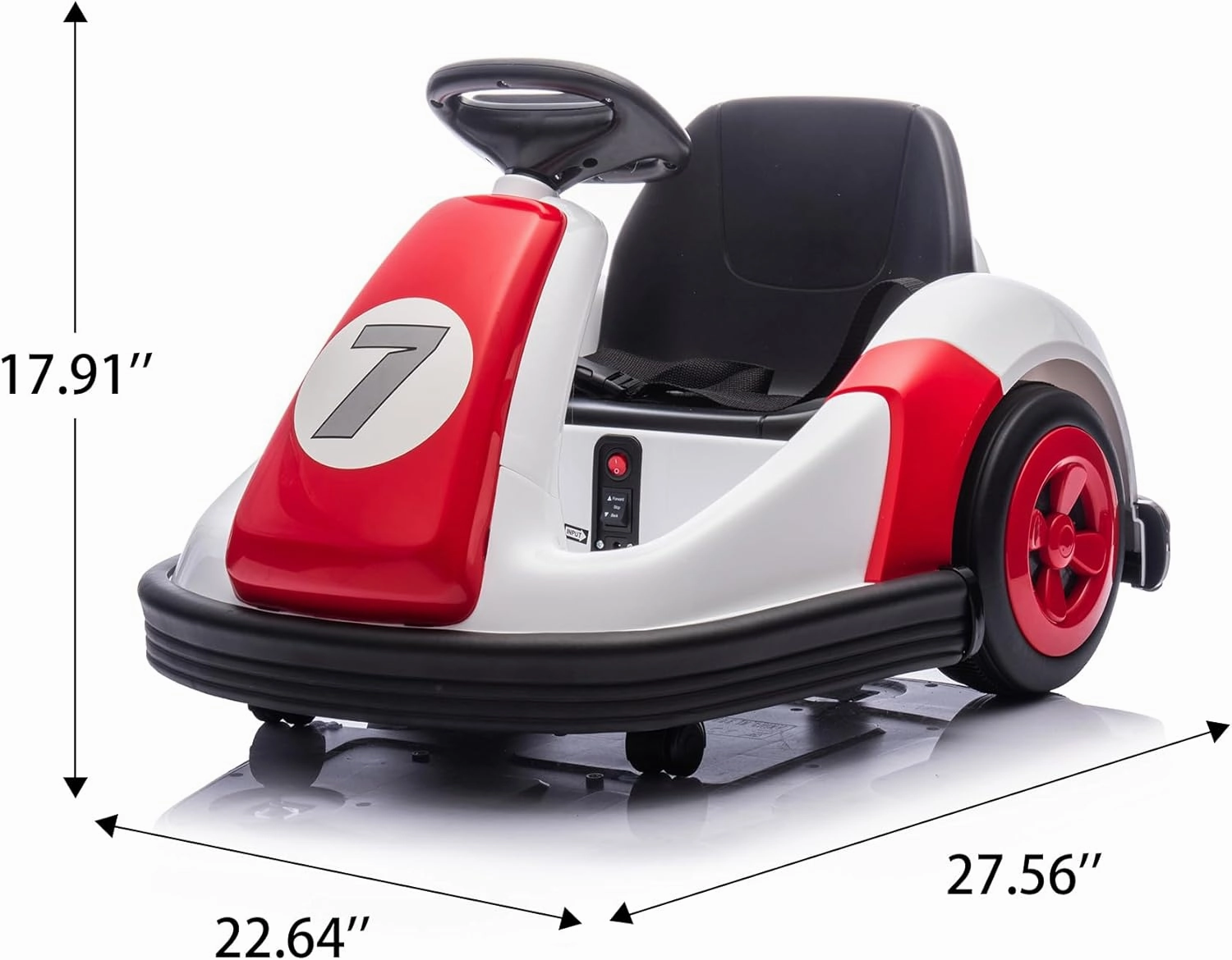 Bumper Car for Kids, 6V Electric Ride On with Safety Belt, 360° Spin, Baby Bumper Car with Music & Horn, Birthday Gift for Boys & Girls 3  Years, Red