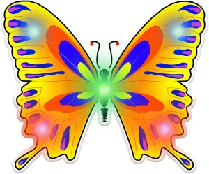 Butterfly Light Up Flashing LED Lapel Pins (Set of 5)