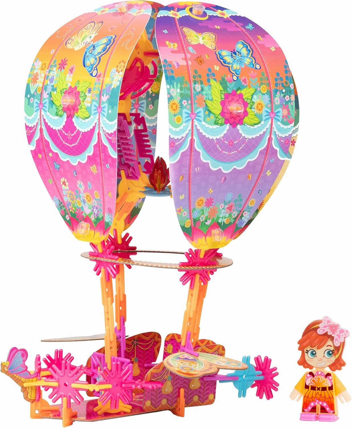 Butterfly Hot Air Balloon | Build-Your-Own Magical Adventure Play Set, Kids 3D Puzzle Toy - STEM Girl Toys Ages 6-7 and Up (135  Pieces)