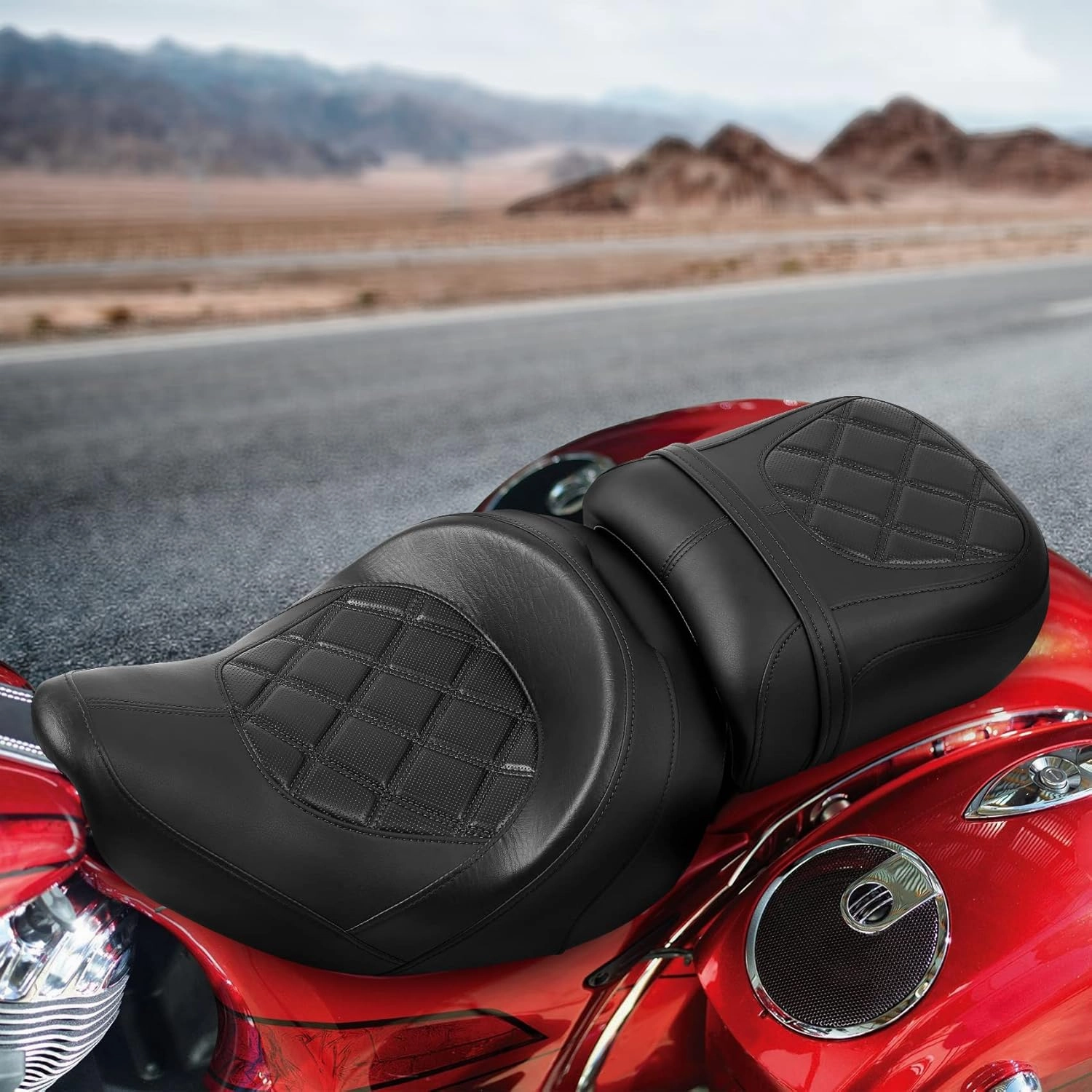 C.C. RIDER 2 Up Driver Rider&Passenger Seat Fit for Indian Chieftain 2014-2024 Roadmaster 2015-2024 Springfield 2016-2024 Vintage 2020-2021