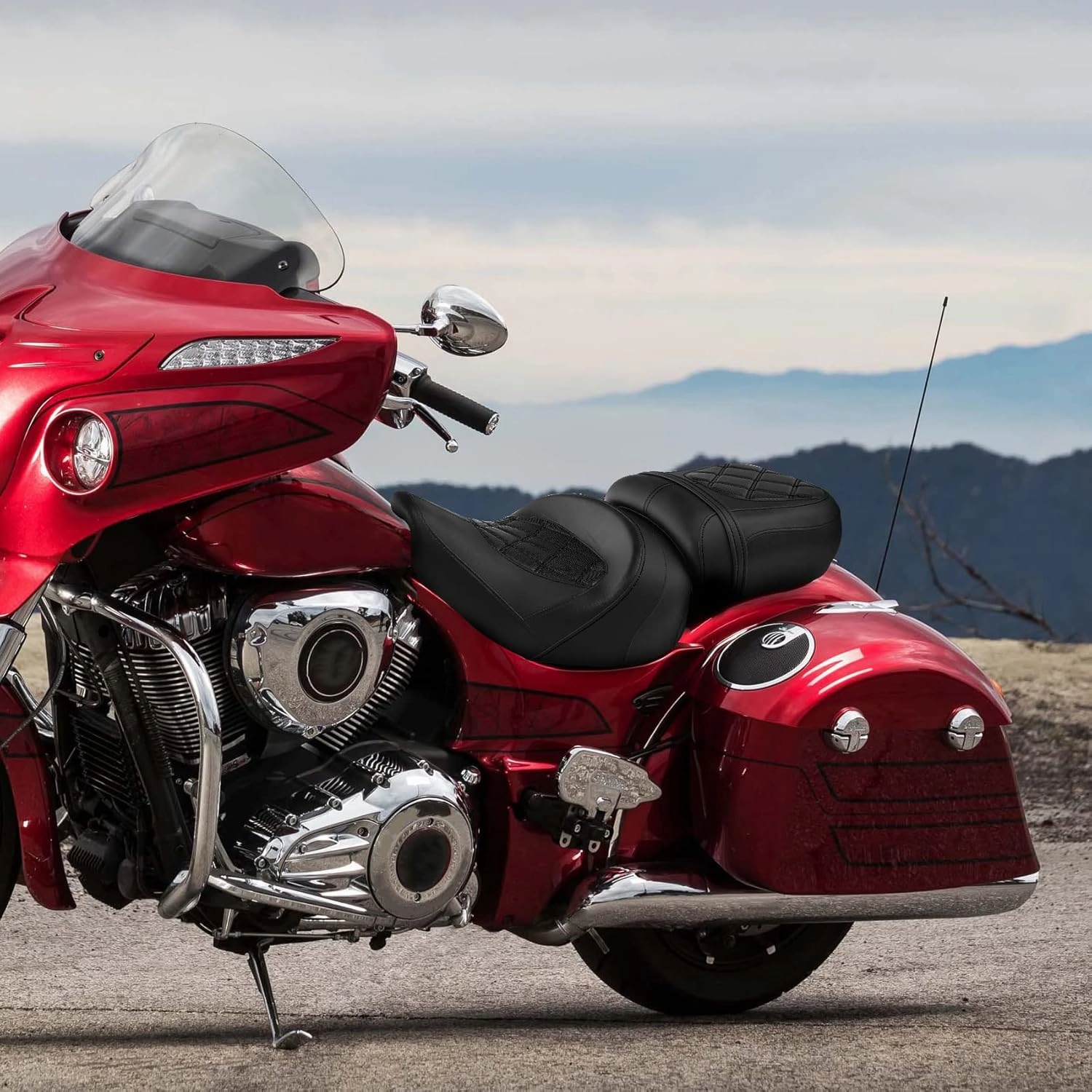 C.C. RIDER 2 Up Driver Rider&Passenger Seat Fit for Indian Chieftain 2014-2024 Roadmaster 2015-2024 Springfield 2016-2024 Vintage 2020-2021