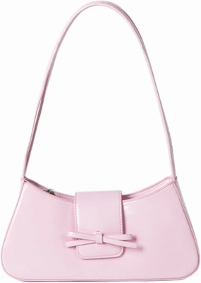 Cabernet Red Patent Leather Shoulder Bag - Coquette Handbag With Bow - Y2k Style Aesthetic Accessory