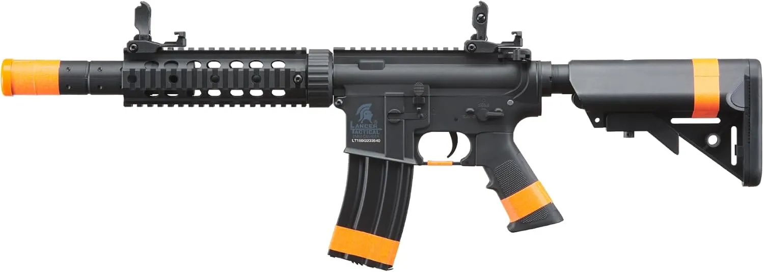 California Compliant Lancer Tactical Gen 2 Airsoft Rifle SD M4 GEN 2 Polymer- Electric Full/Semi-Auto Airsoft AEG Rifle with 0.20g BBS, Charger and Battery