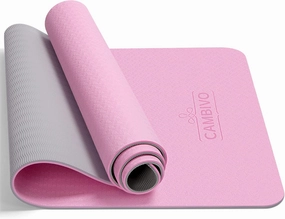 CAMBIVO Yoga Mat for Women Men Kids, 1/3 & 1/4 & 2/5 Inch Extra Thick Yoga Mat Non Slip, 72" x 24" TPE Yoga Mats, Workout Mat with Carrying Strap for Yoga, Pilates and Floor Exercises