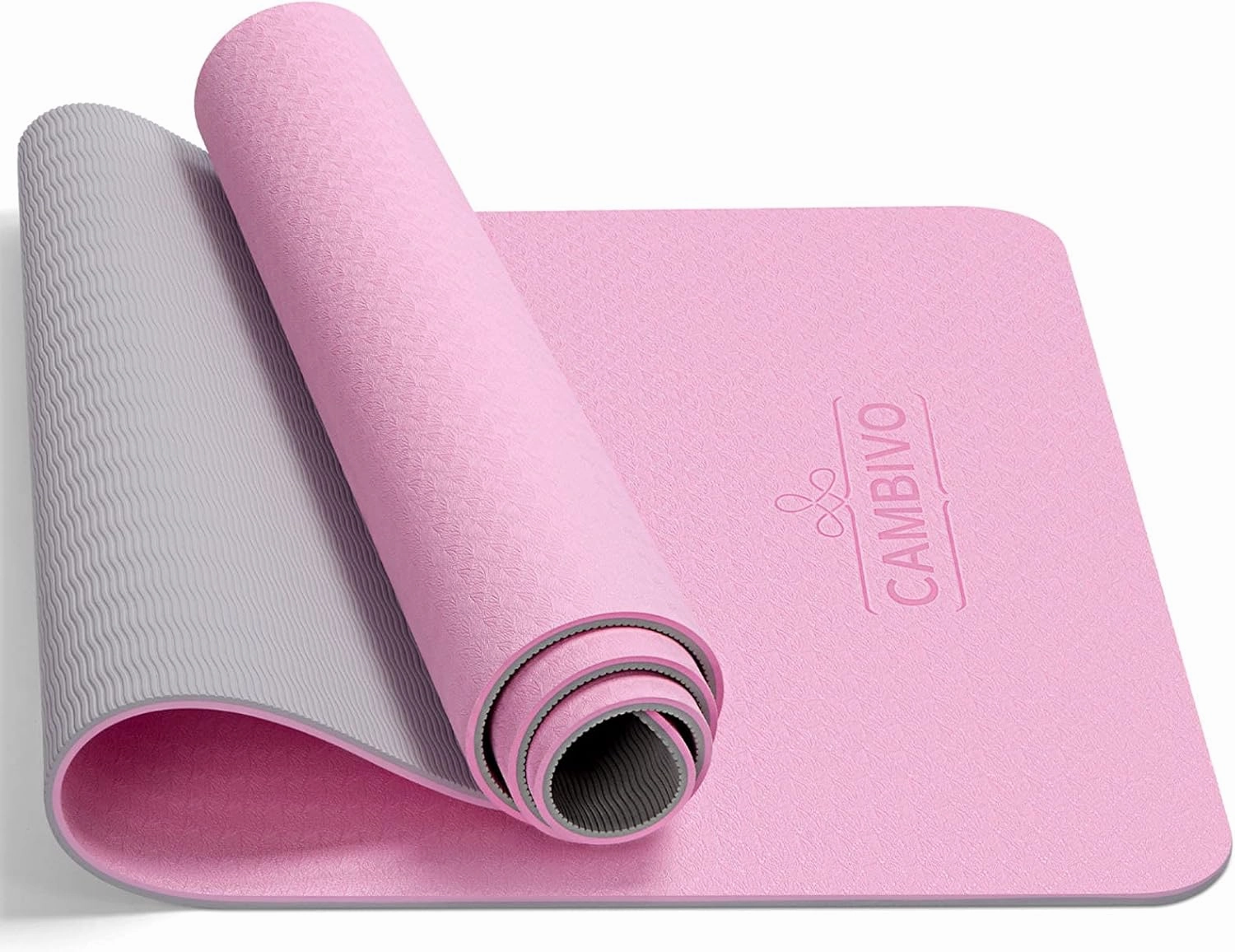 CAMBIVO Yoga Mat for Women Men Kids, 1/3 & 1/4 & 2/5 Inch Extra Thick Yoga Mat Non Slip, 72" x 24" TPE Yoga Mats, Workout Mat with Carrying Strap for Yoga, Pilates and Floor Exercises