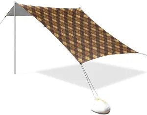 Camel Check Beach Tent UPF50  Waterproof Large Portable Sun Shelter with Sand Pockets for Family Trips, Picnics & Camping