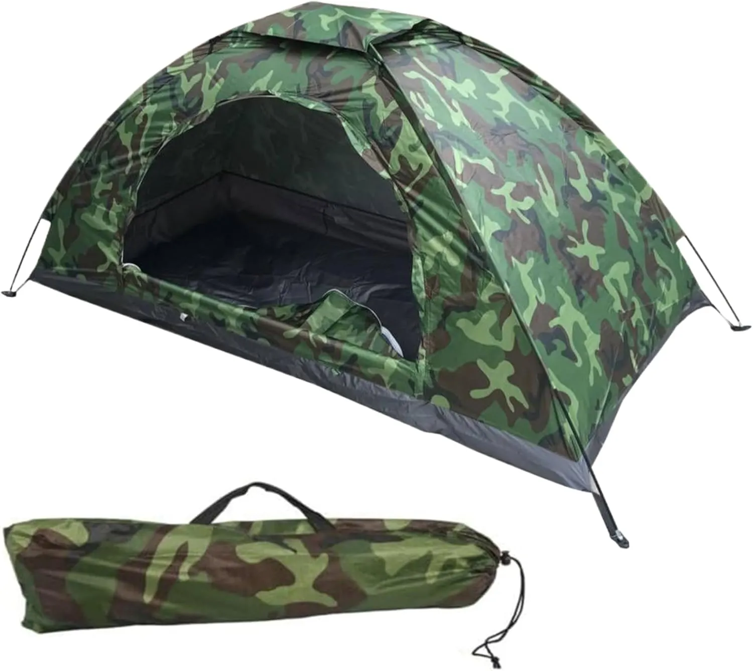 Camping Tent One Man Tent Waterproof & Sun Resistant 1 Person Backpacking Tent Camouflage Patterns Hiking Tent Lightweight Small Tents with Storage Bag Easy Setup for Camping Hiking