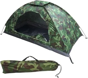 Camping Tent One Man Tent Waterproof & Sun Resistant 1 Person Backpacking Tent Camouflage Patterns Hiking Tent Lightweight Small Tents with Storage Bag Easy Setup for Camping Hiking