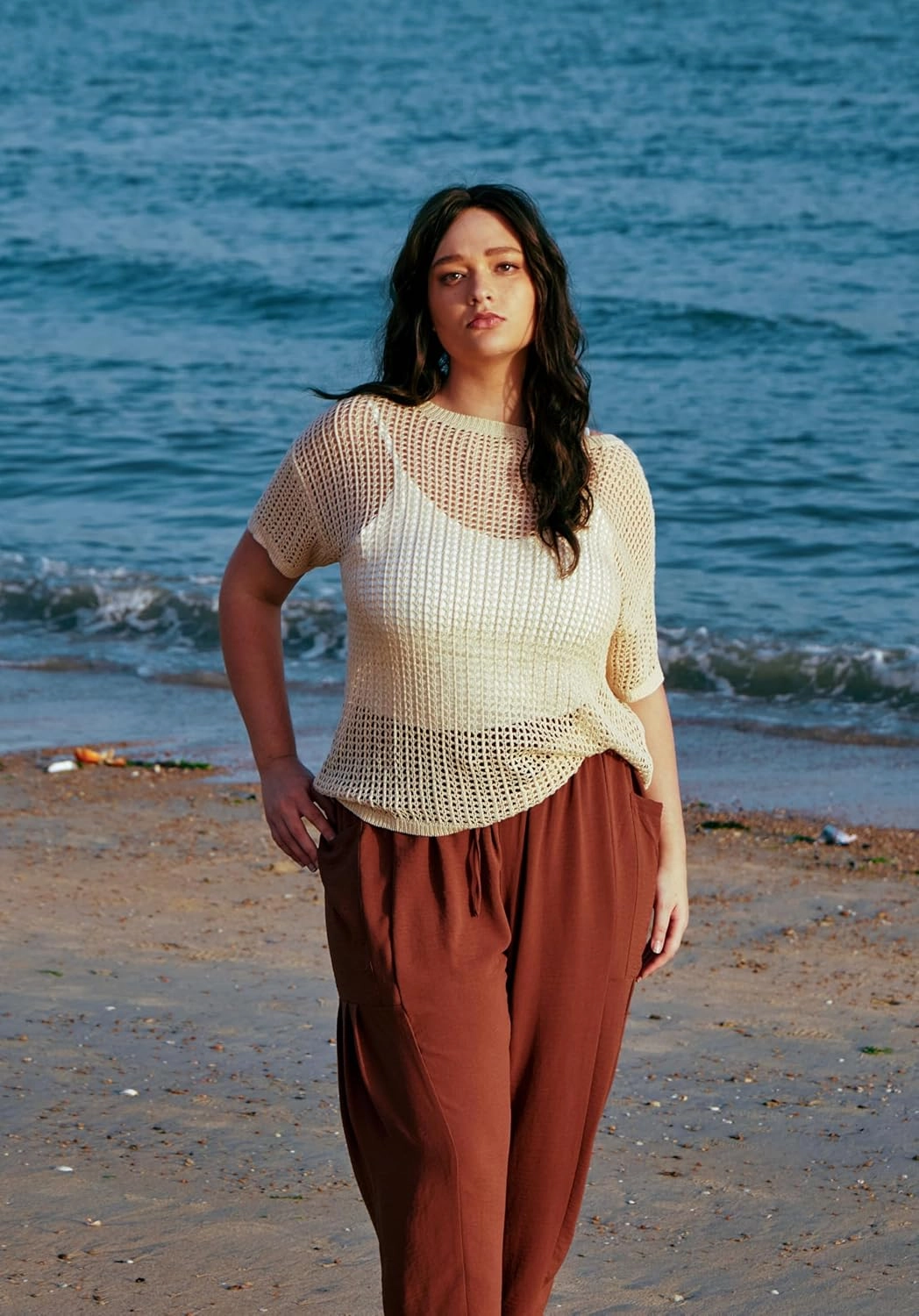 CARCOS Plus Size Pants Womens Summer Palazzo Harem Pants Drawstring Lantern Beach Pant Ankle Vacation Pant with Pocket Xl-5XL