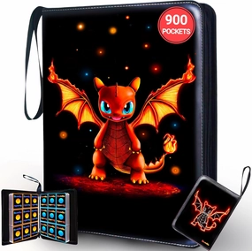 Card Binder 9-Pocket - 900 Pockets Card Holder Album with 50 Removable Sleeves for Standard Size Cards - Trading Card Binder - TCG Binder - Gift for Boys and Girls
