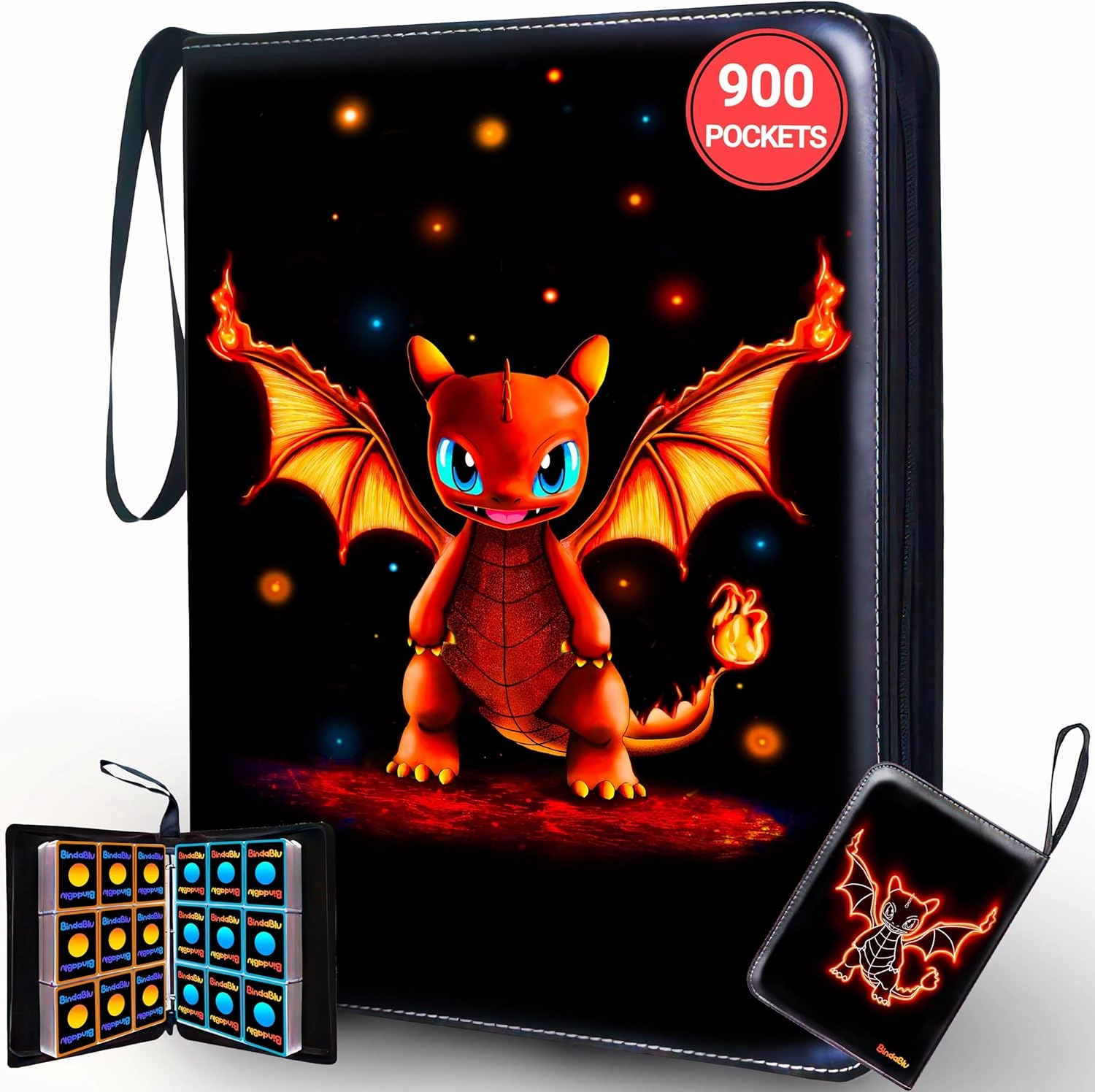 Card Binder 9-Pocket - 900 Pockets Card Holder Album with 50 Removable Sleeves for Standard Size Cards - Trading Card Binder - TCG Binder - Gift for Boys and Girls