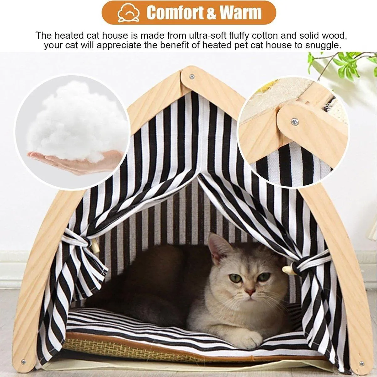 Cat House Tent Sisal Scratch Board Cat Villa Pet Nest With Double-Sided Mat