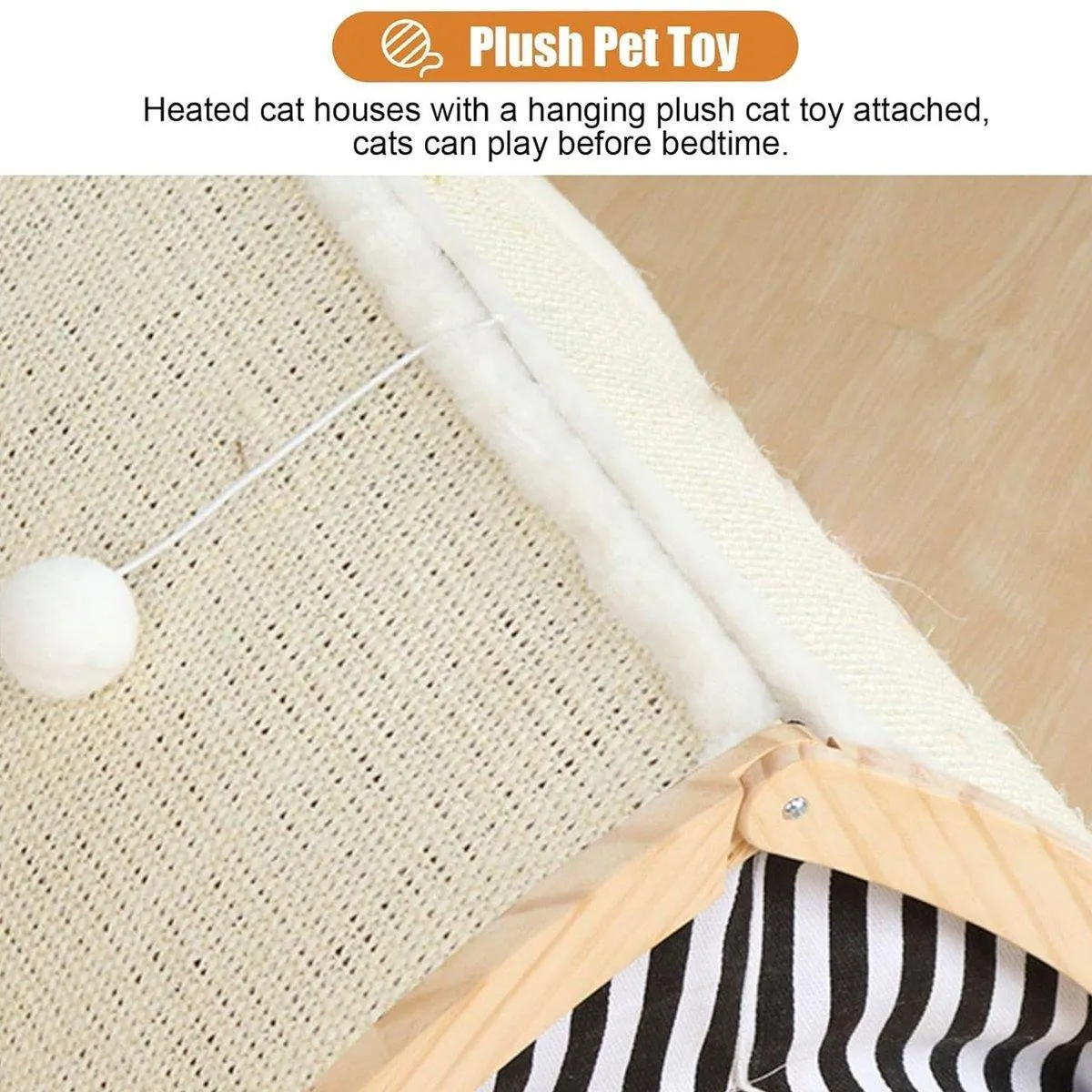 Cat House Tent Sisal Scratch Board Cat Villa Pet Nest With Double-Sided Mat