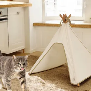 Cat Tent - Indoor Cat Teepee Tent - Cotton (Natural)