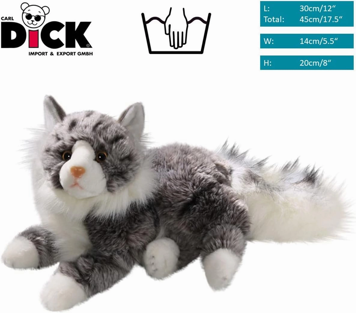 Cat, Maine Coon, 12 inches, 30cm, Plush Toy, Soft Toy, Stuffed Animal 3202