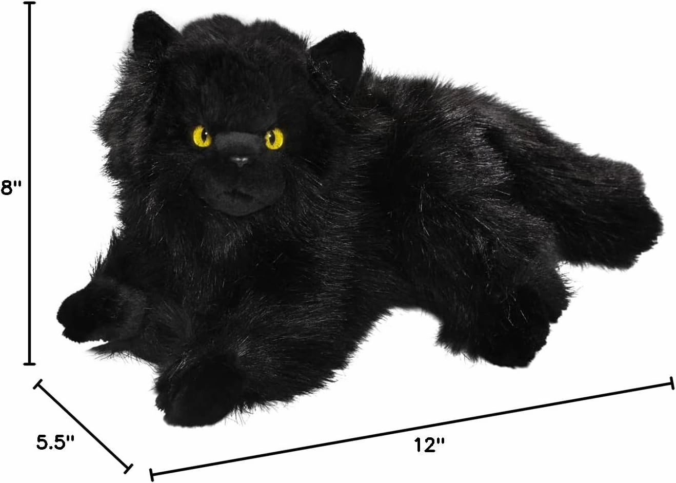 Cat, Persian Black, 12 inches, 30cm, Plush Toy, Soft Toy, Stuffed Animal 3474