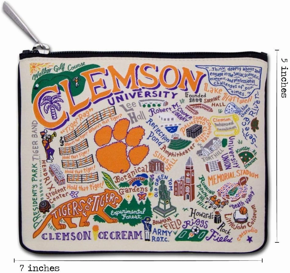 Catstudio Zipper Pouch, Clemson University Travel Toiletry Bag, 5 x 7, Ideal Makeup Bag, Dog Treat Pouch, or Purse to Organize Supplies for Grads & Alumni