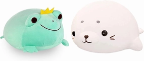 CAZOYEE Soft Frog Plush Toy Pillow and Plush Seal Hugging Pillow, Cute Stuffed Animal Cuddly Toy, Adorable Plushie Gift for 3 4 5 6 7 8 9 Years Old Boys Gifts Kids Children