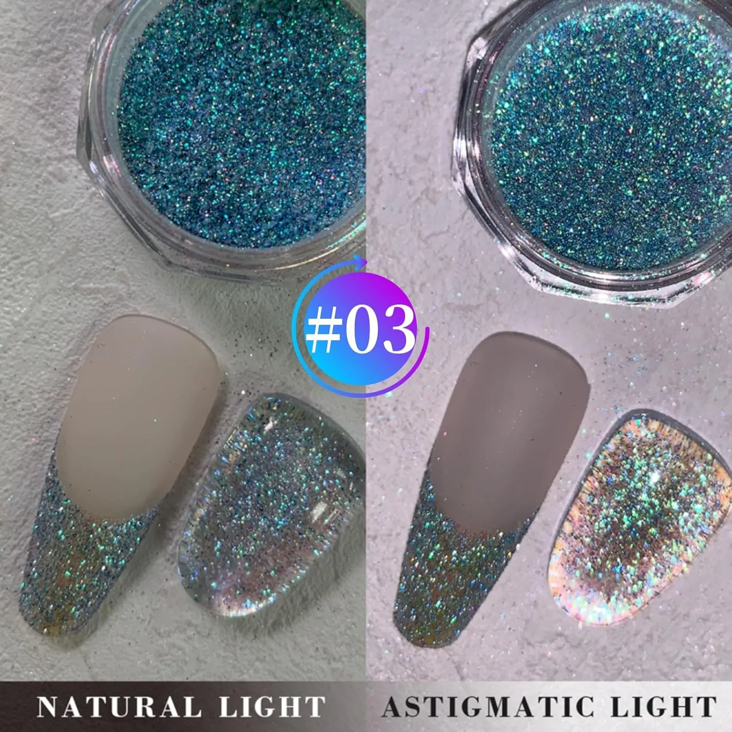 CHARMING MAY 4 Colors Holographic Nail Glitter Powder Set Shiny Metallic Chrome Nail Powder Kit for Acrylic Nails Sparkling Reflective Glitter Galaxy Effect for Party Nightclub(4 Colors(#1#2#3#4))