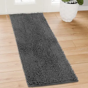 Chenille Absorbent Front Door Mat 72" x 24", Dog Door Mat for Muddy Paws, Dirt Trapper Doormat, Mud Mat for Dogs, Washable Non Slip Outdoor Indoor Doormats for Entryway, Grey