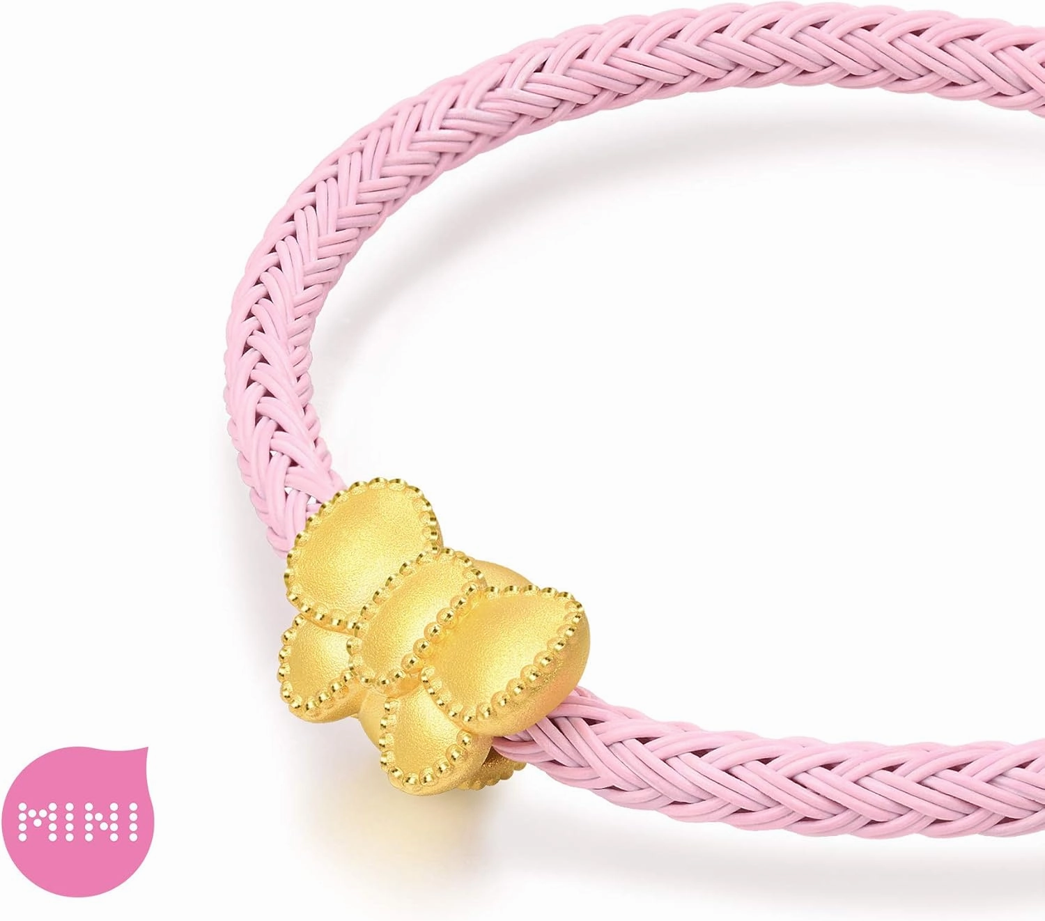 CHOW SANG SANG 999 24K Solid Gold Ribbon Mini Charm Bracelet for Women 92449C