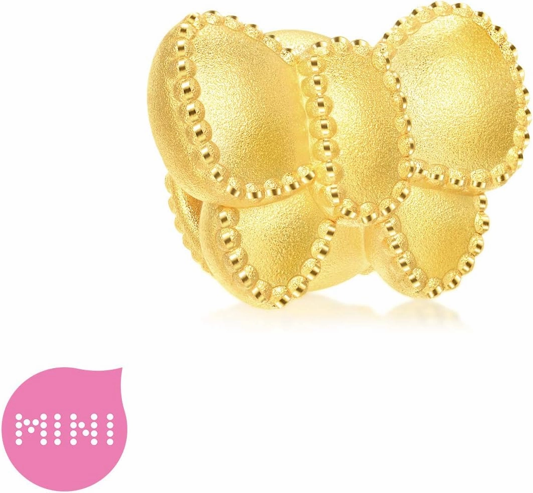 CHOW SANG SANG 999 24K Solid Gold Ribbon Mini Charm Bracelet for Women 92449C