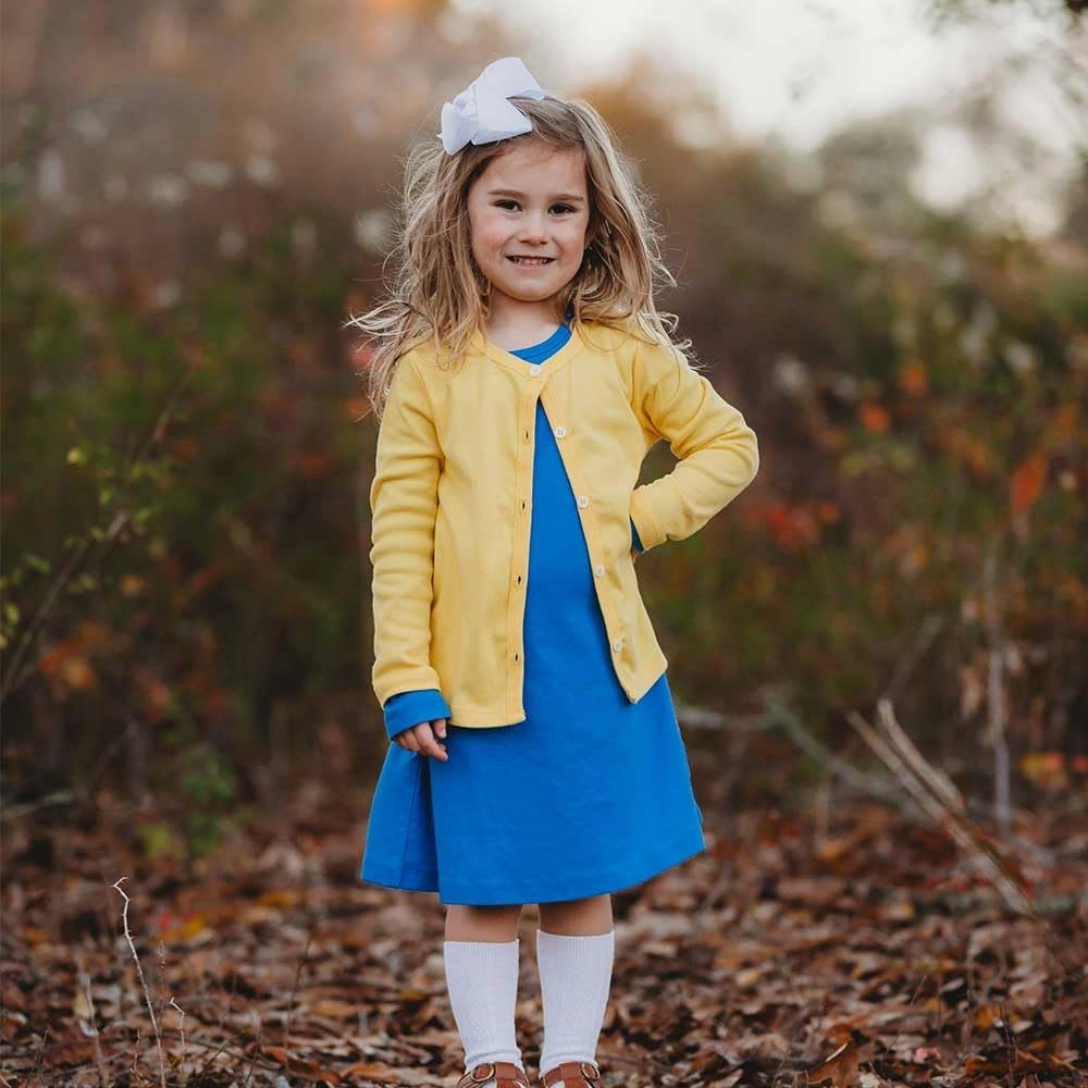 City Threads Girls Cardigan Top Button Down Sweater Layering School Play for Sensitive Skin SPD Sensory Friendly