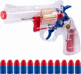 Clear Housing Toy Revolver Foam Blaster with Elite Soft Foam Darts for Nerf Guns Toys Gun Set for Kids Ages 5 6 7 8 Medium