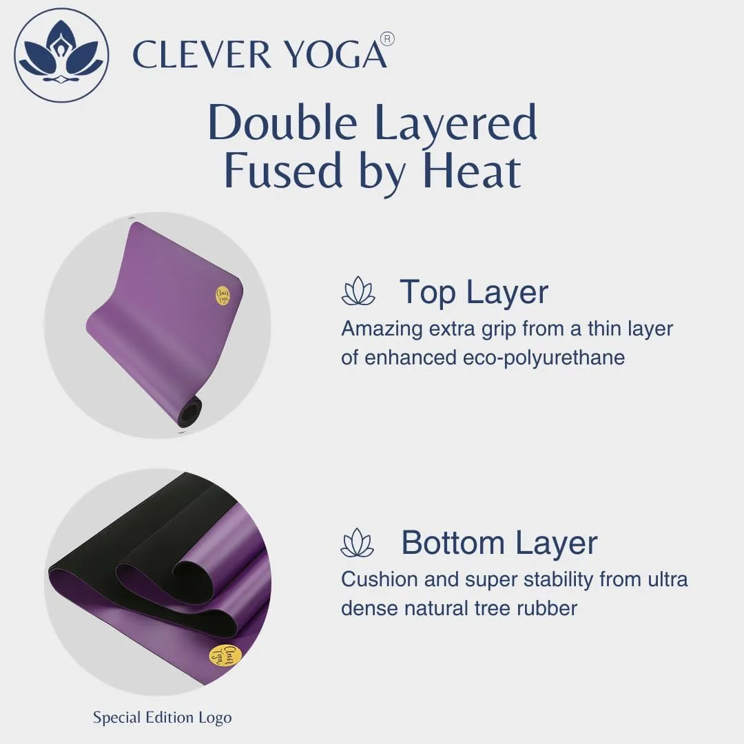 Clever Yoga Liquid Balance Thick Yoga Mat - Pro Exercise Yoga Mat with Non-Slip Surface for Home Gym, Earth-Friendly & Recyclable Pilates and Workout Pad Women & Men, 4.5 mm
