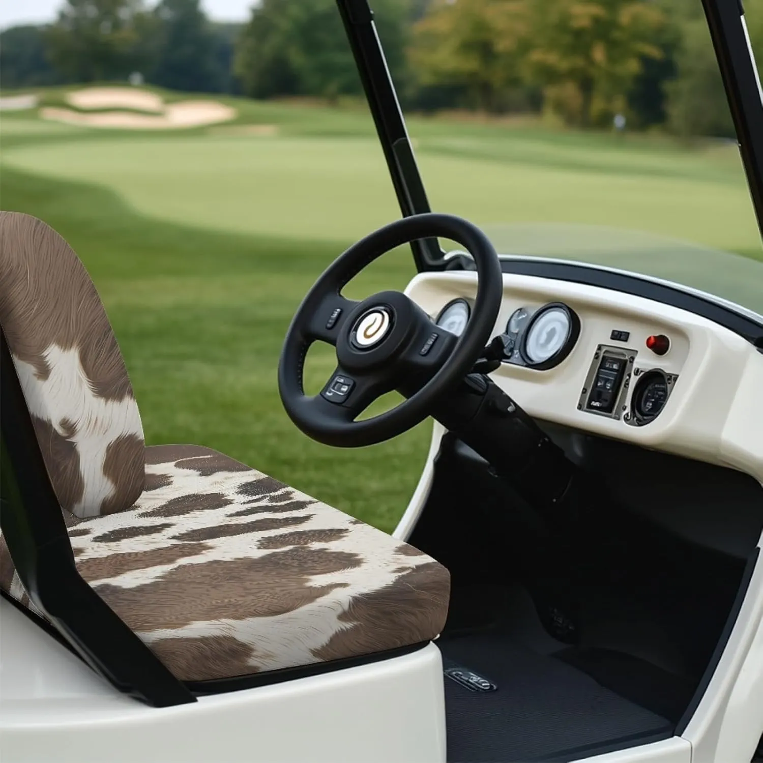 CLOHOMIN 2pcs Golf Cart Seat Bottom Cushion Back Rest Cover for Club Car Sports Golf Travel Sports Golf Cart Seat Cover