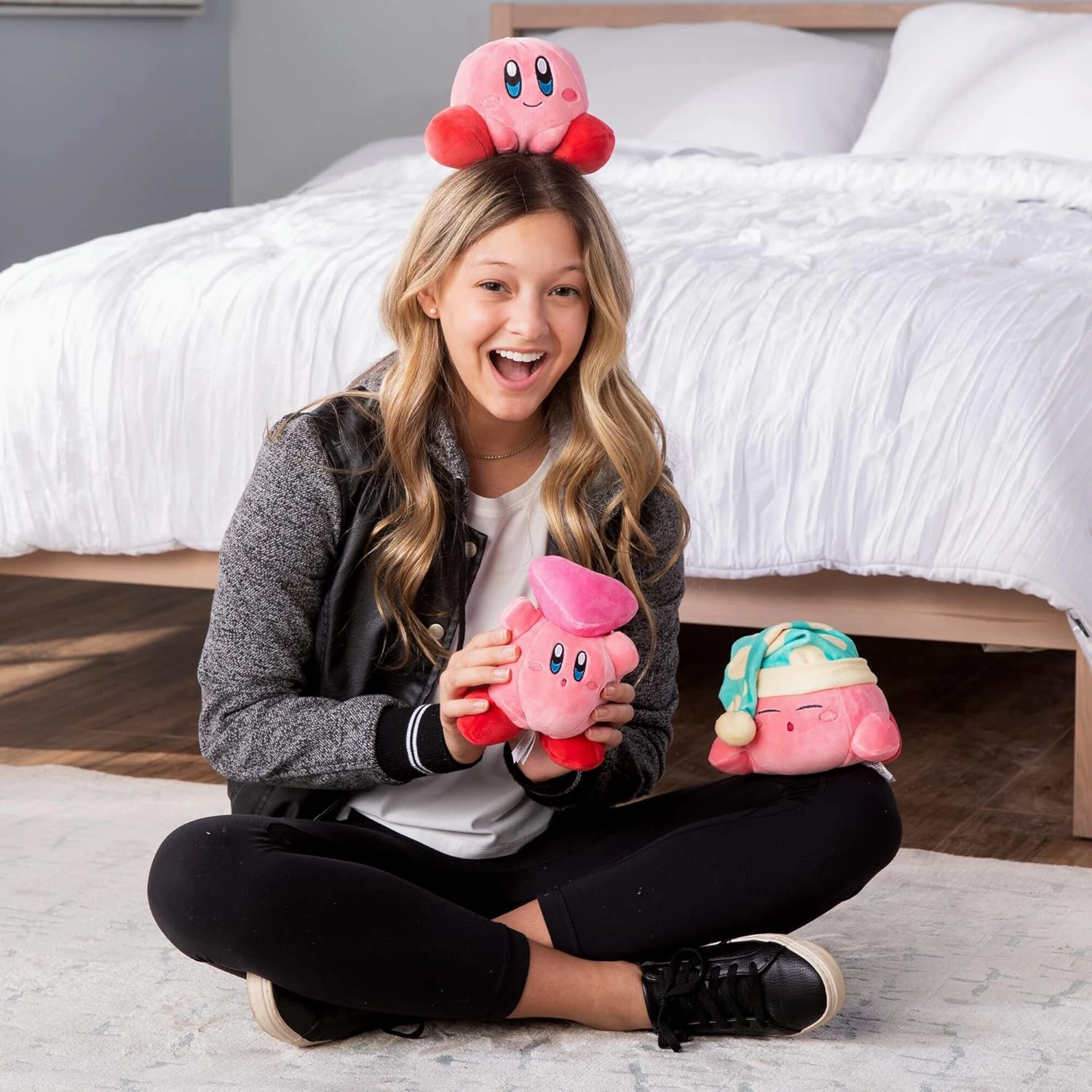 Club Mocchi Mocchi Kirby Plush - Sleeping Kirby Plushie - Easter Basket Stuffers - Squishy Plush - 6 Inch