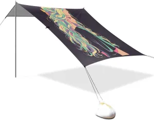 Colorful Hair Girls Beach Tent UPF50 Waterproof Large Portable Sun Shelter Includes Sand Shovel, Sandbags, Stability Poles for Camping, Picnics, Backyard & Fishing