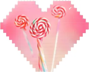 Colorful Lollipop Building Block Puzzle Heart Shaped Personalized Photo Building Blocks Puzzles Family Keepsake DIY Romantic Home Decor Anniversary Birthday Gifts for Her, Him, Lovers, Couples