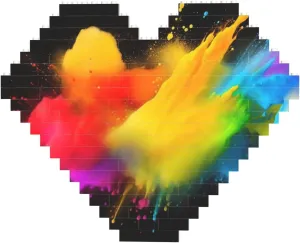 Colorful Paint Splash Building Block Puzzle Heart Shaped Personalized Photo Building Blocks Puzzles Family Keepsake DIY Romantic Home Decor Anniversary Birthday Gifts for Her, Him, Lovers, Couples