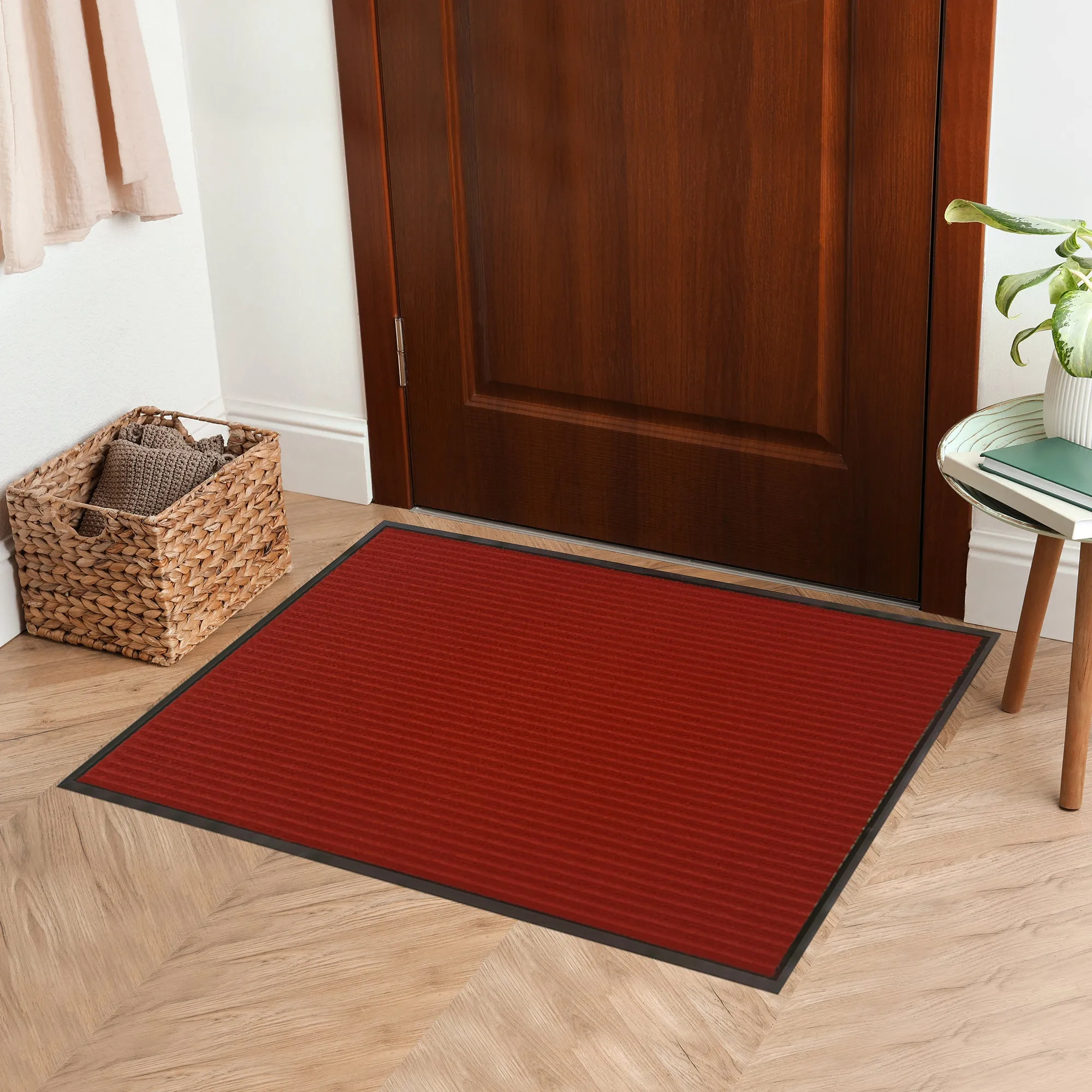 Comfy Feet Dark Red Carpet Floor Mat - Ribbed - 36" x 24" - 1 count box