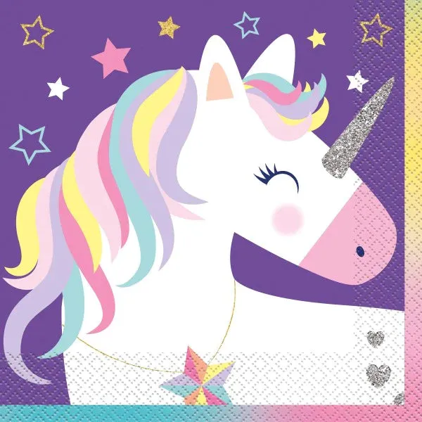 Complete Unicorn Themed Party Pack for 8 people Including Tableware and Favours