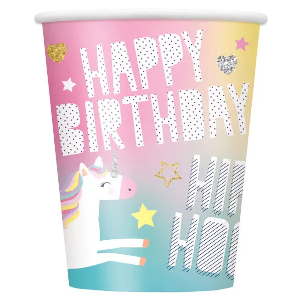 Complete Unicorn Themed Party Pack for 8 people Including Tableware and Favours
