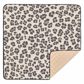 Construction Vehicles Dump Truck Grader Leopard Print Pattern Soft Padded Baby Play Mat for Indoor Outdoor Water Resistant Baby Kick Crawling Mat for Baby Toddler Infant, 50'' x 50''