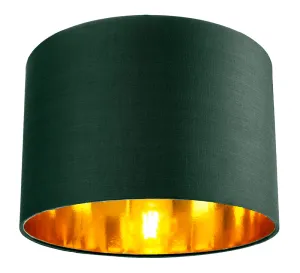 Contemporary Green Cotton 12" Table/Pendant Lamp Shade with Shiny Copper Inner