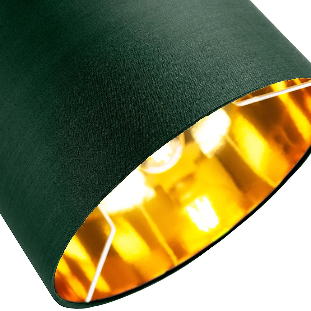 Contemporary Green Cotton 12" Table/Pendant Lamp Shade with Shiny Copper Inner