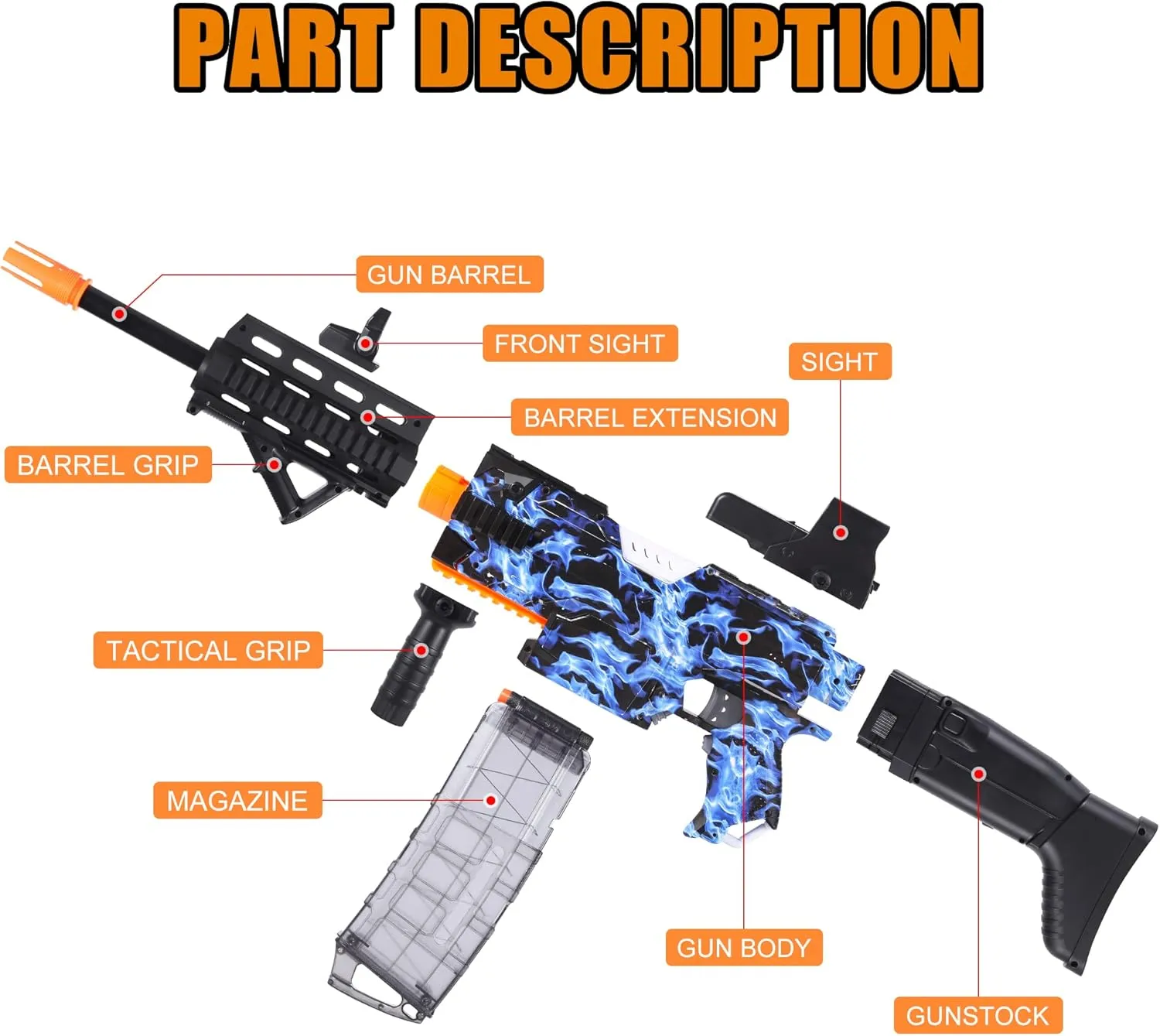 COOLFOX Electric Automatic Toy Gun for Toy Guns Sniper Soft Bullets [Shoot Faster] Burst Soft Bullets Toy Gun for Boys,Toy Foam Blasters & Guns with 100 Toy Sniper Darts for Kids(Blue)
